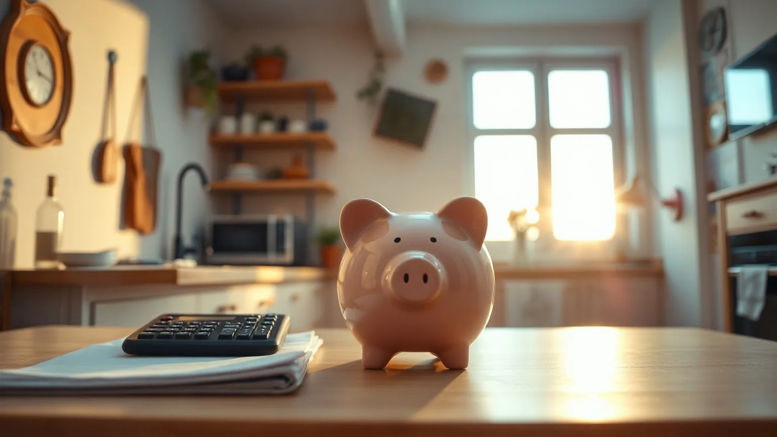 A ceramic piggy bank on a clean desk in soft light, illustrating how much does IPTV cost