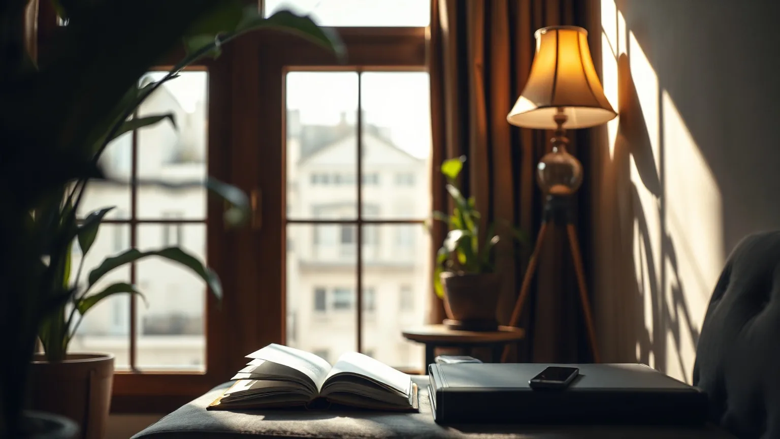 A warm interior corner with books, illustrating IPTV funktioniert nicht
